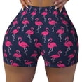 thumbnail image 2 of Picia Cute Flamingo Printed Workout Shorts for Women Seamless Scrunch Butt Lifting High Waisted Yoga Gym Booty Running Moisture-wicking Short Pants-Small, 2 of 9