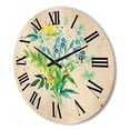 thumbnail image 3 of Designart 'Meadow Flowers Garland On White' Farmhouse Wood Wall Clock, 3 of 5