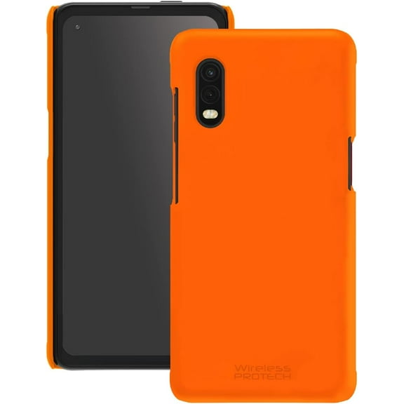 Wireless PROTECH Case Compatible with Samsung Galaxy XCover Pro Phone Model SM-G715. Durable Slim Smooth Shell Soft Touch Case (Orange)