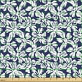 thumbnail image 2 of Ambesonne Tropical Fabric by the Yard Upholstery, Exotic Flower Silhouette, 10 Yards, Dark Indigo and White, 2 of 5