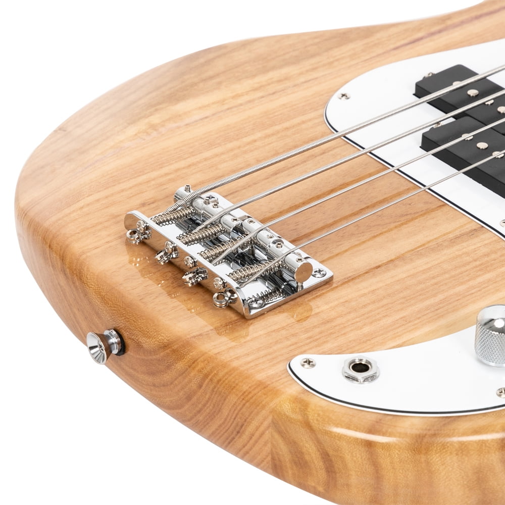 Veryke Fretless 4-String Solid Body Bass Guitars Burlywood