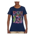 thumbnail image 3 of Colorful Beagle | Dogs Love You | Dean Russo Art Animal Lover Womens T-Shirt, Navy, Small, 3 of 6
