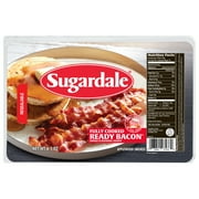 Sugardale Applewood Smoked Regular Sliced Fully Cooked Ready Bacon, 6.3 oz