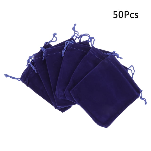 unbranded 50Ud Bolsas De Organza Azul Marino Con De Pestañas Para Guardar Chocolates Y Joyas