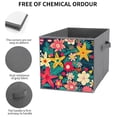 thumbnail image 4 of Collapsible Oxford Fabric Storage Cubes with Handles, Large Mid Foldable Oxford Cloth Bins Set of 2/6, Closet Organizers - Colorful Ditsy Floral Print Christmas Tree-2, 4 of 6