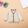 thumbnail image 2 of Coerni Girls V-Neck Cardigan Toddler Button Front Jacket Cable Knit Sweater Coat Top Sweatshirt Preppy Single Breasted Outwear, 2 of 7