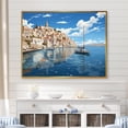 thumbnail image 2 of Designart "Serene Syros Landscape III" Extra Large Coastal Framed Wall Art - Coastal Blue Coastal Port Bedroom Framed Canvas Wall Art, 2 of 7