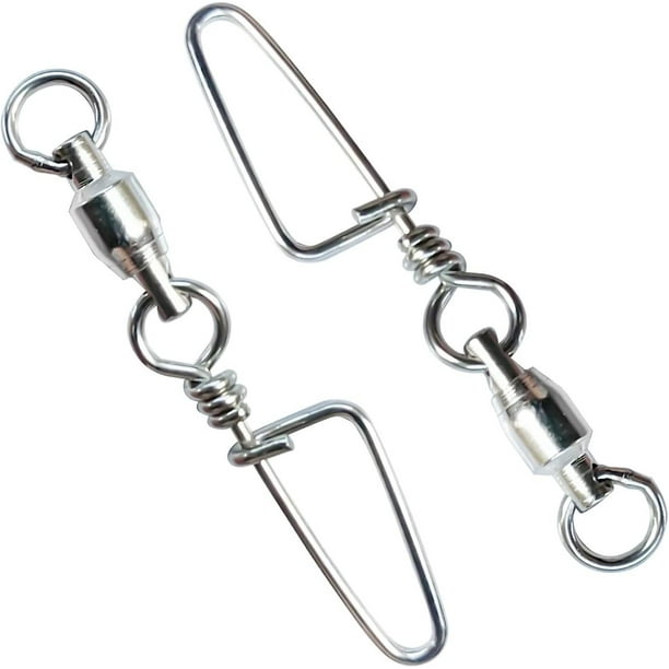 Juego De 10 Giratorios De Pesca Con Broches - Acero Inoxidable, Para Agua Salada Y Dulce, Cambios Rápidos De Cebo