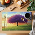 thumbnail image 2 of Purple Tree Placemats Set of 8 Orange Blue Sky Gradient Landscape Place Mats Indoor Wipeable Table Mats Washable Cloth Dining Table Placemats for Kitchen Holiday Party Home Decor 13x19 Inch, 2 of 9