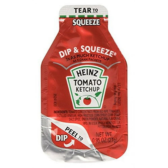 Heinz Tomato Ketchup, 0.95-Ounce Single Serve Packages (Pack Of 50) --- 3X More Ketchup Than The Standard .32Oz Packets