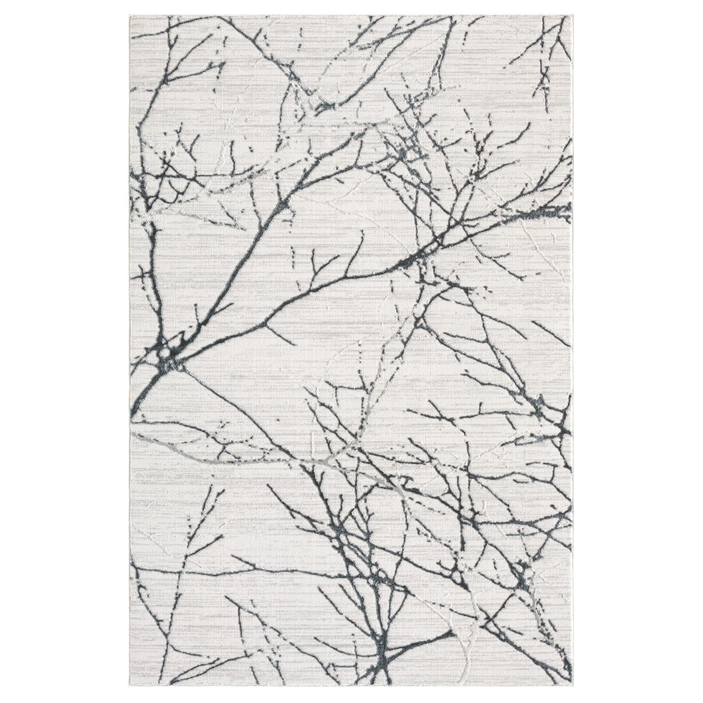 LUXE WEAVERS Modern Abstract Nature Cream Gray 9x12 Area Rug, Non-Shedding Carpet