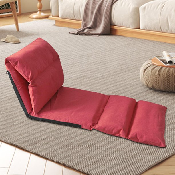 Silla de Piso Plegable Macarena con Respaldo Naranja ajustable