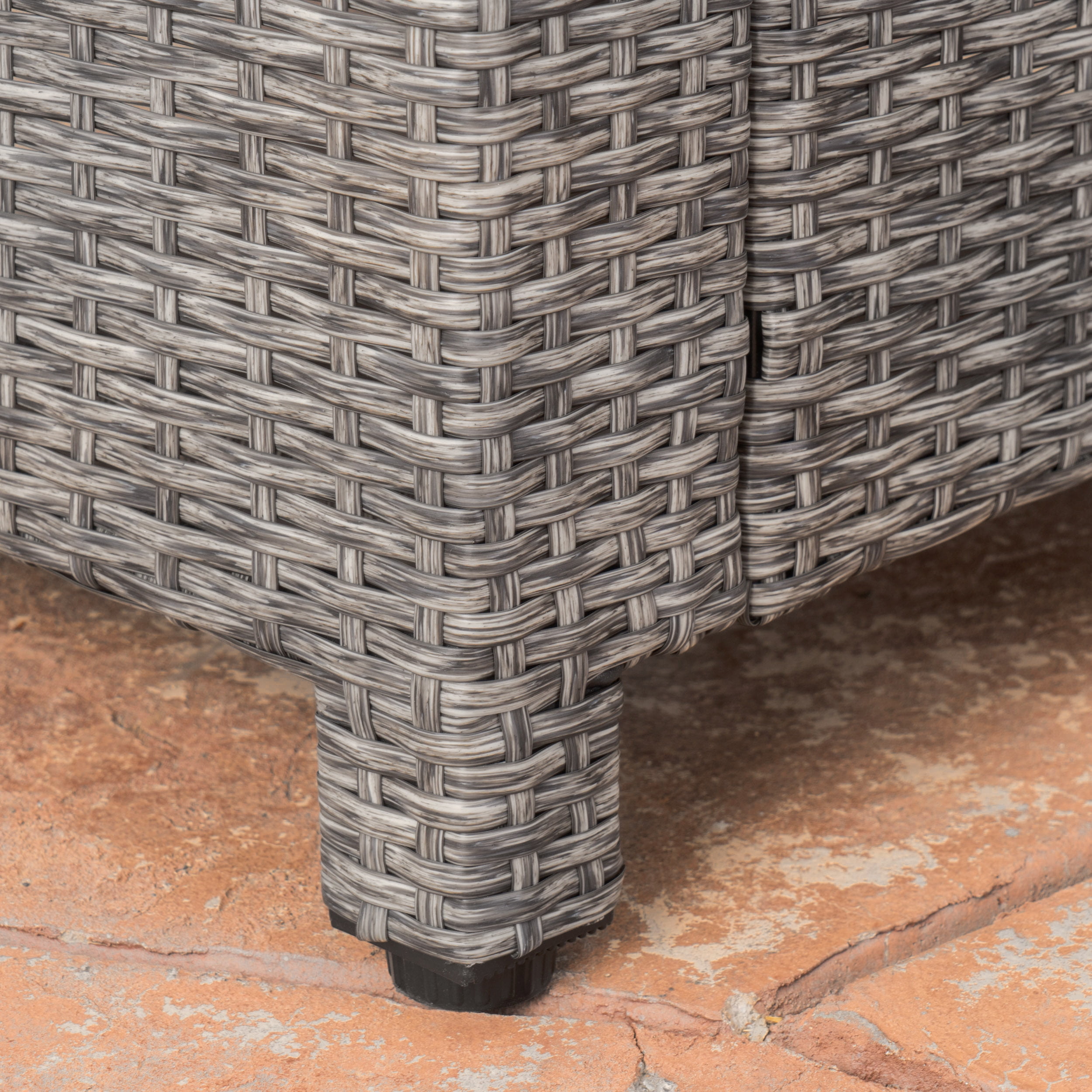 Cascada Outdoor Wicker Club Chair with Cushions, Set of 2, Mixed Black, Dark Grey