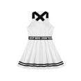 thumbnail image 3 of CHICTRY Girls Sleeveless Sports Dress Straps Cross at Rear Open Upper Back A-line Dress for Gym Sports White 6, 3 of 7