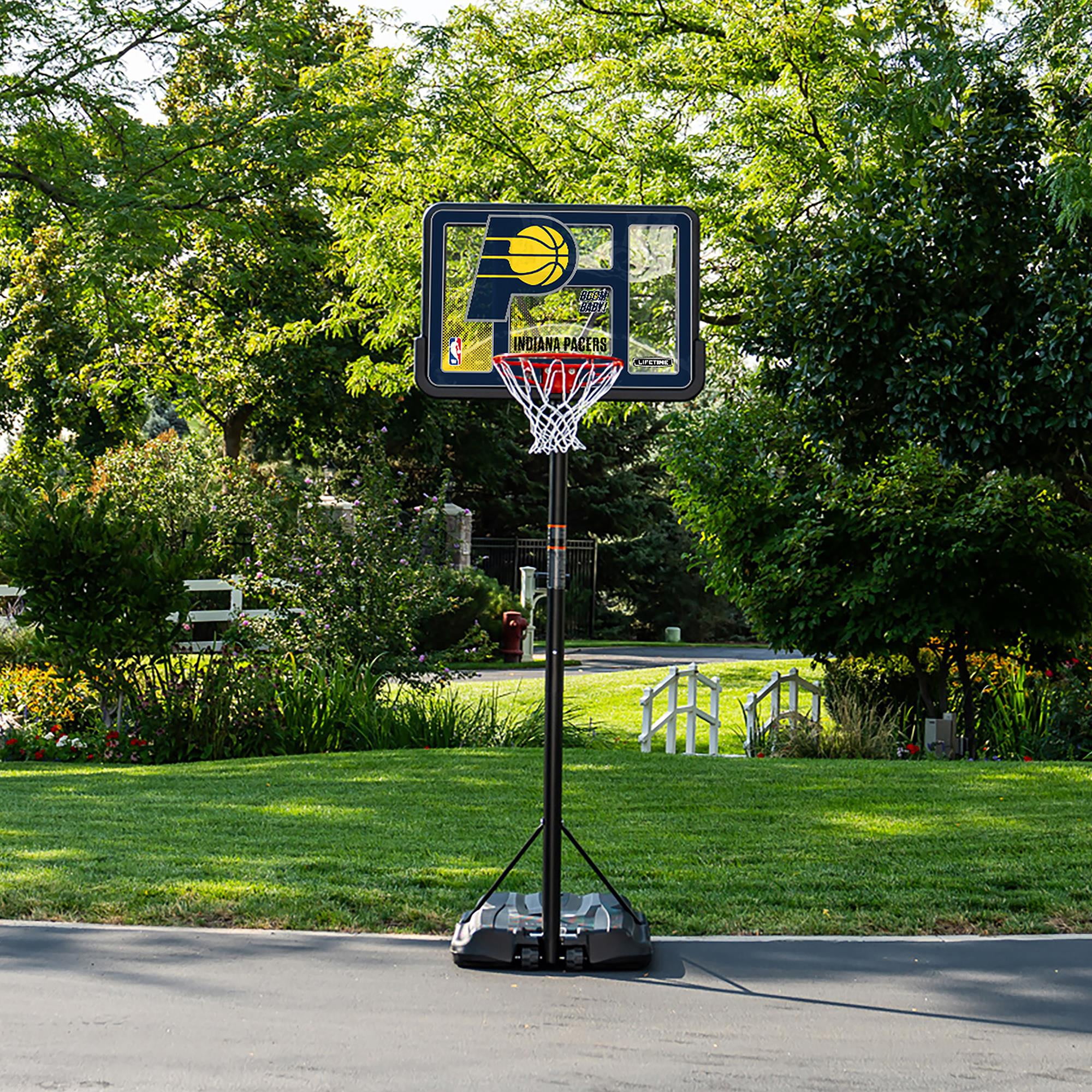 Lifetime NBA Indiana Pacers 44" Portable Basketball Hoop with Wheels - 7.5 to 10 Ft Adjustable Height