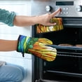 thumbnail image 2 of Stained Glass Landscape Kitchen Oven Mitt and Pot Holder Sets 4 Pcs for Baking, Cooking and Grilling, Heat Resistant Up To 392 °F, 2 of 7