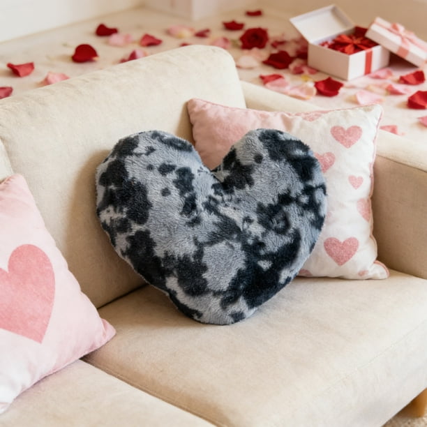 Cojín decorativo con forma de corazón | Suave y esponjoso | 40 x 50 cm para sofá cama y dormitorio | Regalo de San Valentín y decoración del hogar