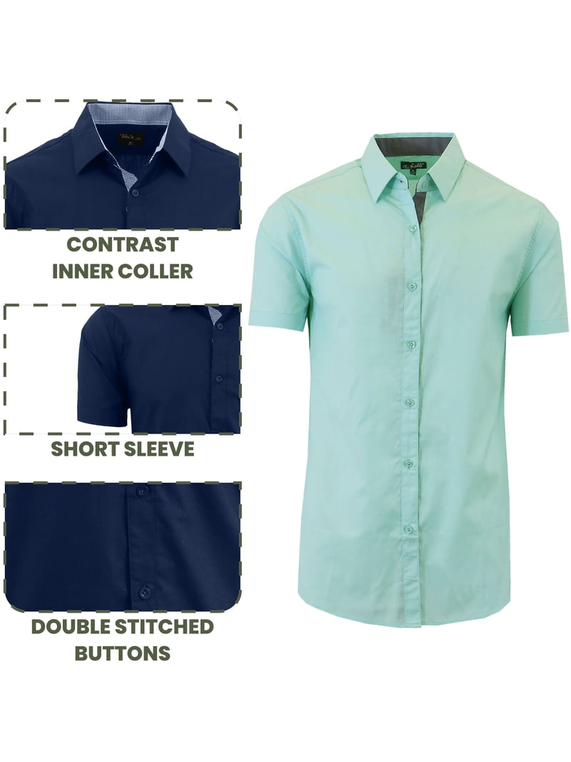 mens dress shirts 3 pack Short Sleeve Button Up Staples 3-Pack