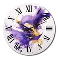 thumbnail image 2 of Designart "Radiant Purple and Gold Splash" Fractals Oversized Wall Clock, 2 of 5