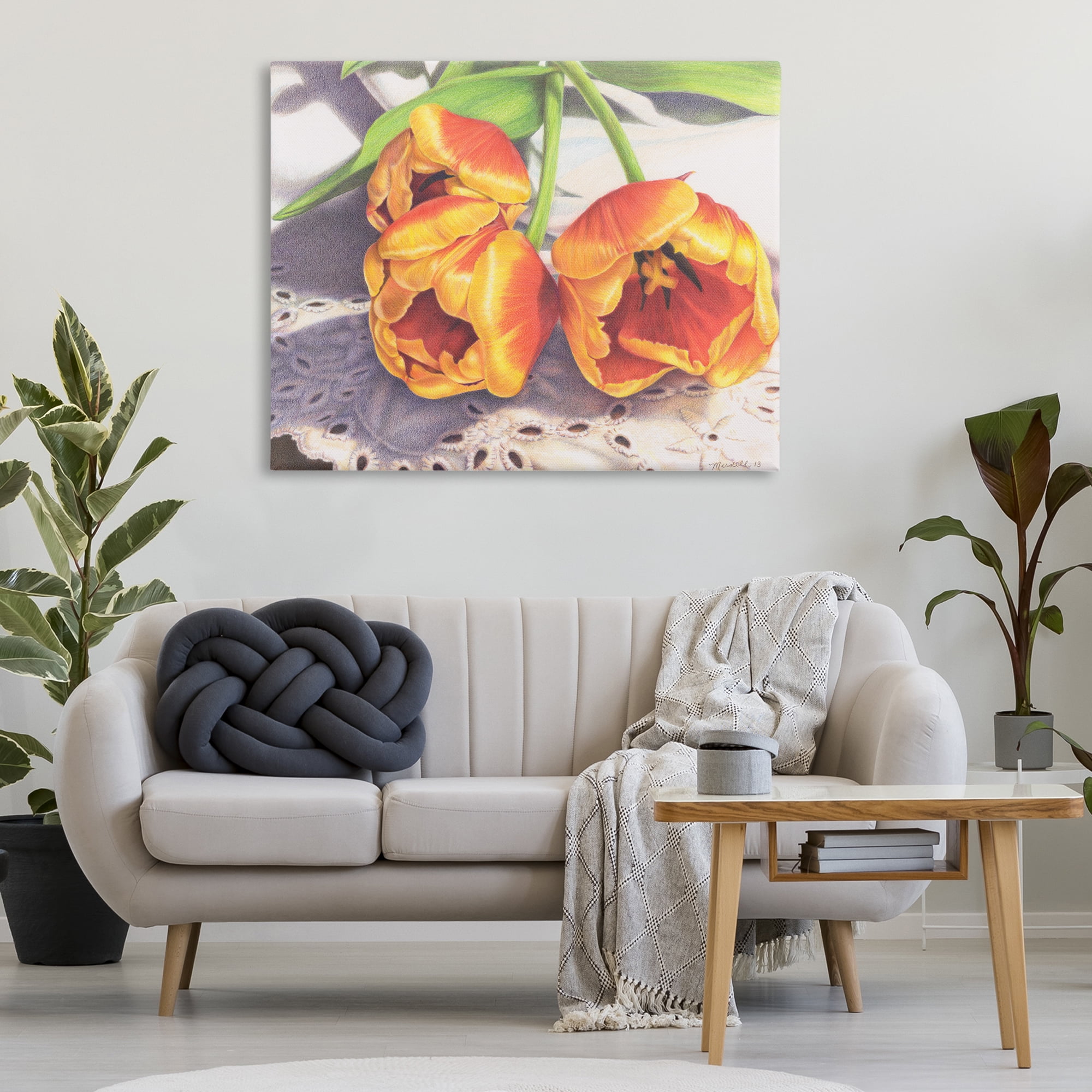 Stupell Industries Three Of A Kind Botanical & Floral Painting Gallery Wrapped Canvas Art Print Wall Art, 48 x 36
