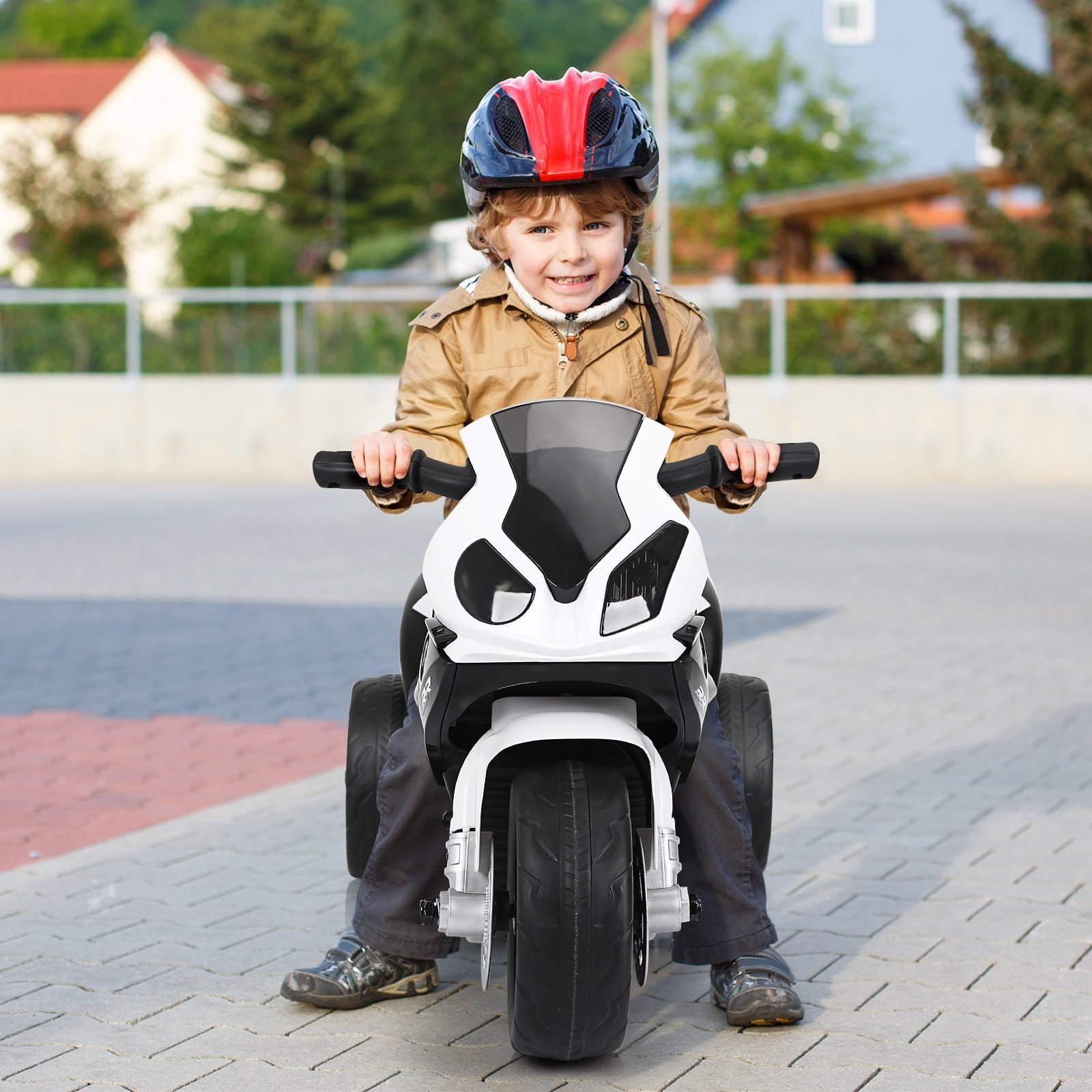Costway Kids Ride On Motorcycle BMW Licensed 6V Electric 3 Wheels Bicycle Music & Light Black
