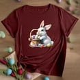 thumbnail image 2 of Inverlee Women's Easter Shirts Clearance Rabbits Eggs Print Tees Soft Short Sleeve T Shirts Blouses Athletic Crewneck Tunic Tops, 2 of 4