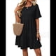 thumbnail image 1 of Vestidos de Verano para Mujer 2025, Abullonada, Cuello Redondo, Cintura Alta, Fruncido, Corte A, Holgado, Midi, Negro, Talla S, 1 of 9