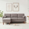 thumbnail image 2 of 80" W Sectional Sofa Couch, Convertible Sofa with Tufted Seat Cushion, L Shaped Couch with Reversible Chaise, Mid Century Modern Couches for Living Room Apartment Small Space, Line(Grey) B5A4945, 2 of 5