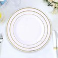 thumbnail image 6 of Efavormart 10 Pack - 8" White Très Chic Round Disposable Plastic Salad Dessert Plates With Gold Rim for Weddings, Birthdays, Parties, Gathering, Graduation Ceremonies, Special Events, 6 of 10