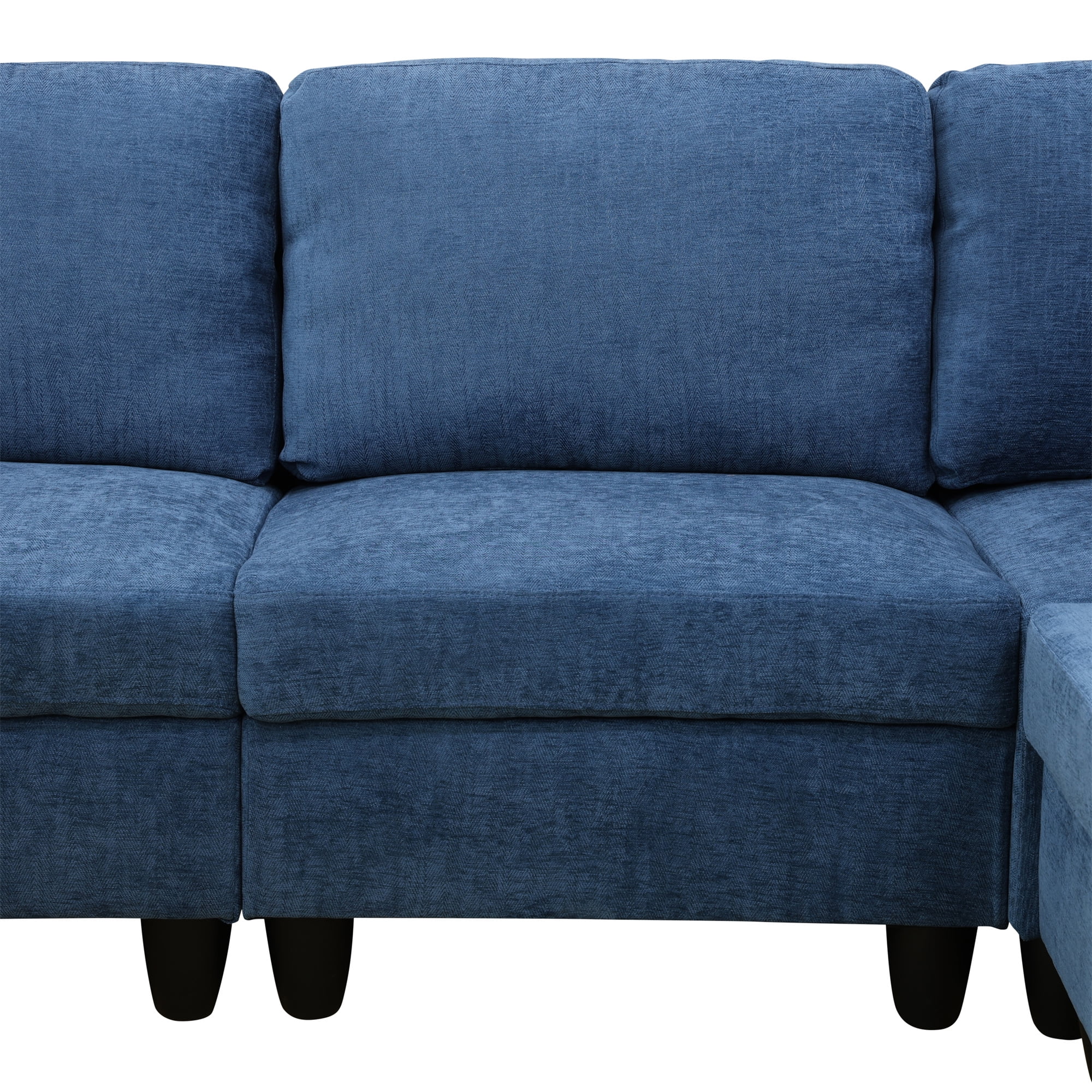 Aukfa Modular Sectional Couch Set - Single Sofa Chair- Flannel - Blue