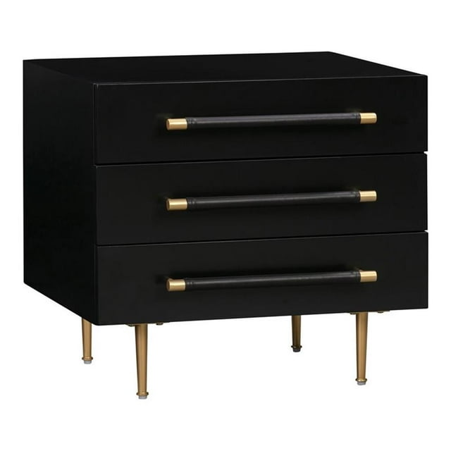 Table de Nuit en Bois d'Acacia Noir Trident