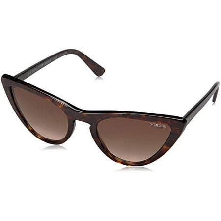 En Vogue Accessories - VOGUE Women's Plastic Woman Cateye Sunglasses, Dark Havana, 54 mm