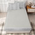 thumbnail image 4 of Erosebridal Abstract Diamond Stripe Zipper Full Size Comforter Sets with Fitted Sheet and 2 Pillowcases for Women Men, Gray White Rhombus Line Zipper Bedding Set, Gray Reversible, 4 Pieces, 4 of 7