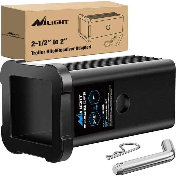 Nilight Trailer Hitch Receiver Extender Adapter Reducer 2-1/2 to 2 inch Sleeve Convertor Receiver Aluminum Towing Accessories for Tractor Bucket RV Truck Bike Rack Cargo Carriers