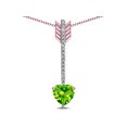 thumbnail image 3 of Star K� 6mm Genuine Peridot Heart Arrow Bar Pendant Necklace, 3 of 9