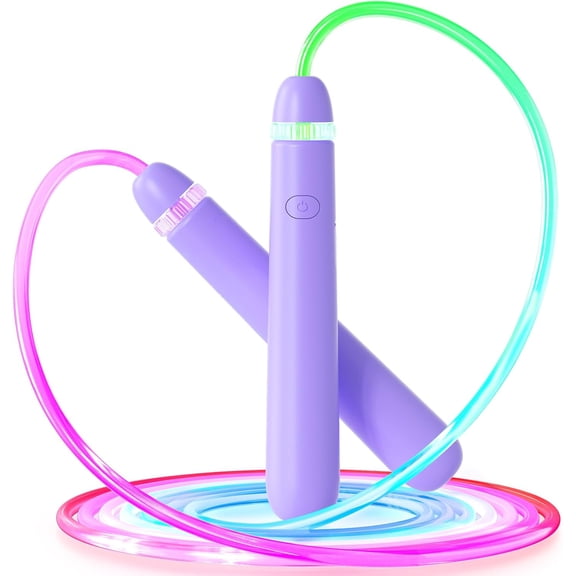 LED Light Up Jump Rope for Kids and Adult, Adjustable Glowing Skipping Rope for Boys and Girls, Colorful Luminous Jumping Rope for Fitness and Workout