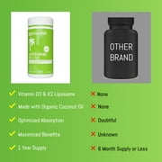 Liposomal Vitamin D3 5000 IU with K2 MK7 100 mcg, Vit D and K Supplement 365 softgels
