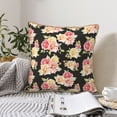 thumbnail image 4 of KLL Rose Flowers Decorative Throw Pillow Covers Velvet Soft for Couch Sofa Bedroom Living Room Outdoor (No pillow core)- 20"x20", 4 of 5