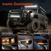 TRUE MODS Projector Optic Headlight Assembly Replacement for 2014-2020 Toyota 4Runner [DOT] LED Sequential Turn Signal Custom Aftermarket Front Driver Passenger High Low Beam Head Light Lamp Bulb