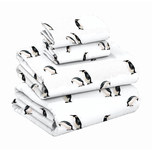 RUVANTI Flannel Sheets King Size - GOTS Certified 100% Organic Cotton, 4 Piece Warm, Soft & Breathable Set, Deep Pocket Snug Fit, Double Brushed Cozy All Season Bedding, Polar Parade