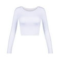 thumbnail image 2 of White Womens Shirts Summer, Polyester T-Shirts for Women, Long Sleeve Plain T Shirts for Women, Slim L Casual Tops for Women, Crew Neck Tee Shirts for Women Loose Fit, Sexy Teacher Shirt, 2 of 7