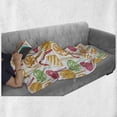 thumbnail image 6 of Candy Cane Soft Flannel Fleece Blanket, Continuous Sketch Style Candy Sticks Pattern on Plain Backdrop, Cozy Plush for Indoor and Outdoor Use, 60" x 80", White Orange and Dark Coral, by Ambesonne, 6 of 6