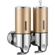 thumbnail image 1 of Distribuidor de jabón de bomba, jabón de pared manual, recipiente con champú gel de ducha, apto para inodoro, baño, hotel, cocina (2*500ml, dorado) esquí esquí Gafas de esquí, 1 of 5