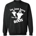 thumbnail image 2 of OXI Crewneck Sweatshirt - I'm Just Here For The Boos, Basic Casual Sweatshirts for Men's and Women Fleece Sweatshirt Long Sleeve - Dark Heather Large, 2 of 2