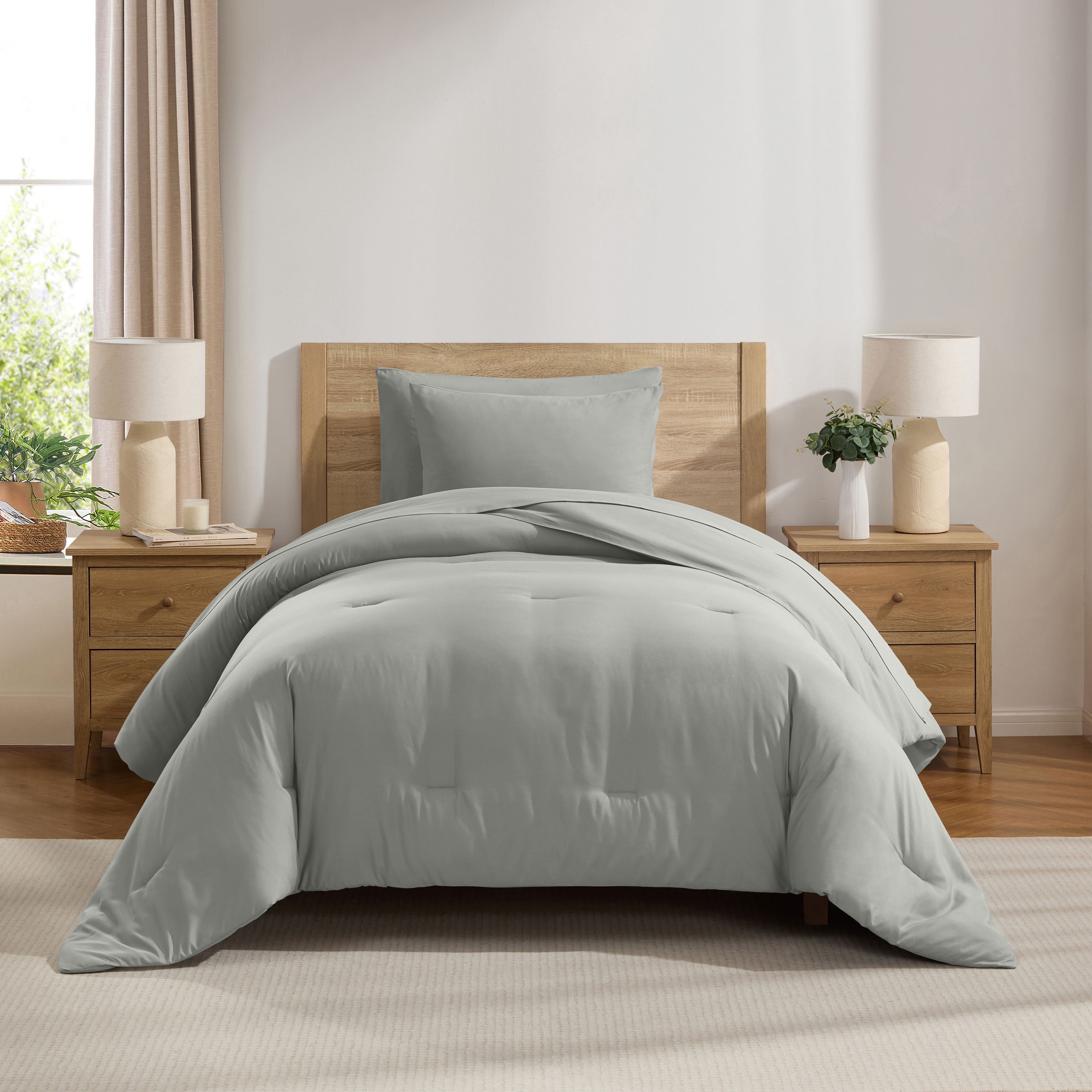 LammaLoe Twin Comforter Sets, 5 Piece Bed in a Bag, Ultra Soft Bedding Comforter Set with Sheets, All Season Bed Set, London Fog