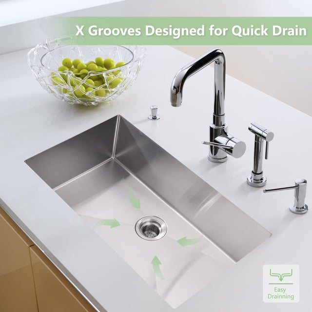 EDTara Stainless Steel 304 Undermount Sink, Ideal for Contemporary Kitchens