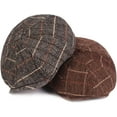 thumbnail image 2 of CoCopeaunts Plaid Octagonal Newsboy Cap Beret Cap Autumn Winter Hat Vintage Artist Painter Hat Men Women Flat Cap Berets Men, 2 of 8