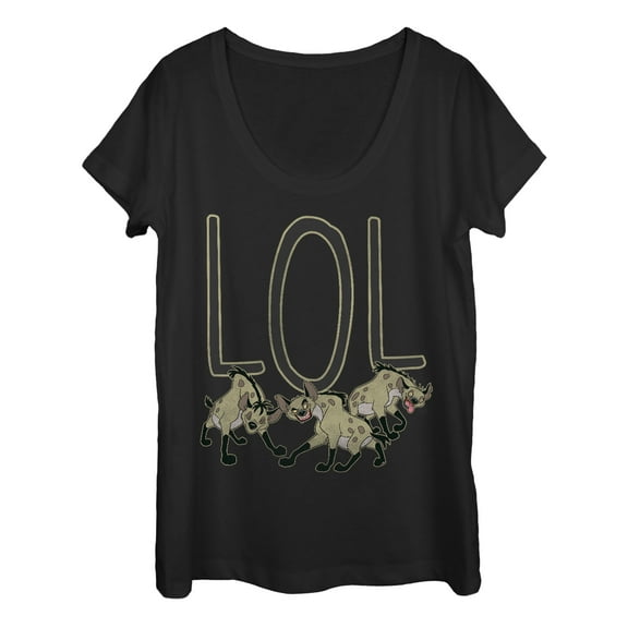 Women's Lion King Hyenas LOL Scoop Neck Black 2X Large