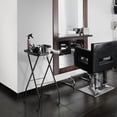 thumbnail image 7 of Saloniture Rolling Salon Coloring Tray - Folding Hair Stylist Color Cart with Drawer and Magnetic Bowls, Black, 7 of 7