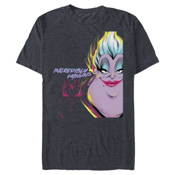 Disney Villains the Little Mermaid Ursula Totally Fabulous - Short Sleeve Blended T-Shirt for Adults - Customized-Navy Heather